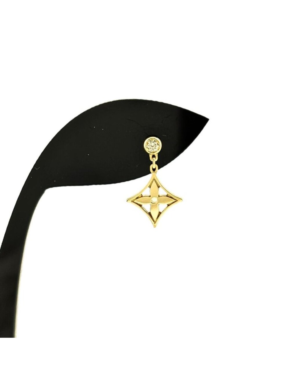 Louis Vuitton Monogram Idylle Single Earrings Yellow Gold Pave Diamond